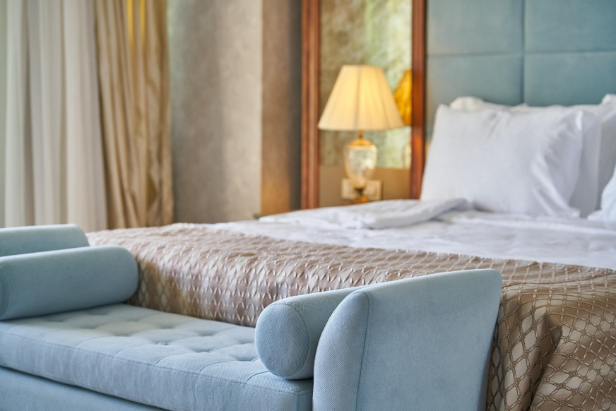 luxury hotel style bedroom suite